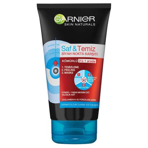 Saf & Nokta Karşıtı Kömürlü 3'ü 1 arada (1 x 150 ml)