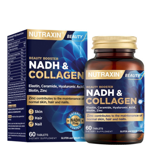 NADH & Collagen | Tip I-III Kolajen + NADH + Hyaluronik Asit | Cilt, Saç, Tırnak Enerji