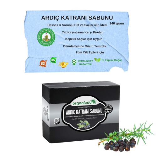 Doğal Ardıç Katranı Sabunu 140 Gr 1 Adet Tüm Cilt Tipleri İçin Antiseptik Yenileyici Etkili