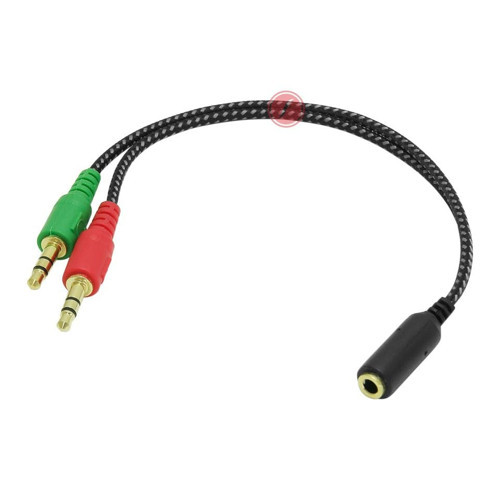 2466 Örgülü 4 Pin 3.5mm Stereo Dişi Y Kablo Kulaklık Mikrofon Çevirici Ayırıcı Dönüştürücü Çoklayıcı Adaptör Telefonunu Kulaklığınızı Hem Mikrofon Hem Kulaklık Özelliğini Çalıştırır