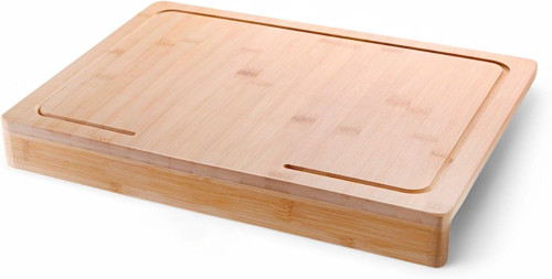 Tezgah Üstü Büyük Boy Bambu Kesme Tahtası – 45×35 cm Kaymaz, Kenarlı, Antibakteriyel Hijyenik Ekmek Sebze Doğrama Panosu, Dayanıklı Mutfak Kesim Tepsisi