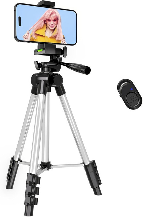Telefon Tripodu – 33-110cm Katlanabilir Tripod Telefon Tutucu, 360° Döner Başlık, Bluetooth Kumandalı Selfie Çubuğu, iOS/Android Uyumlu, Kamera GoPro ile Kullanılabilir