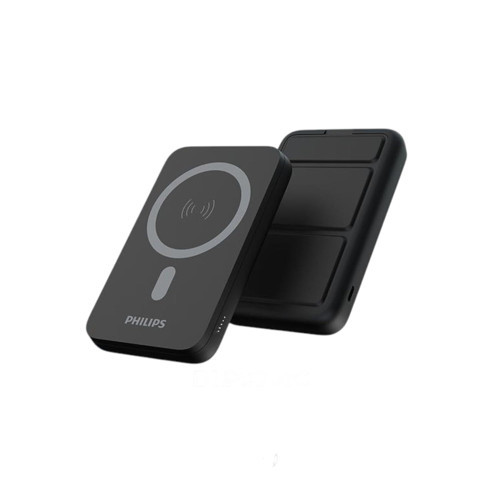 PHILIPS MagSafe İle Uyumlu Kablosuz Powerbank, 5000 mAh, Taşınabilir Şarj Cihazı, Stand Özellikli, USB-C USB-A Çıkışlı, Şarj, -Po, DLP9701C, Akım Korumalı ()