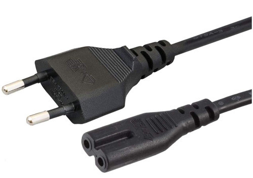 Avrupa AB 2- Yuvalı Yazıcı Güç Kablosu Kablosu, Polarize Olmayan (IEC-320-C7 - CEE 7/16) Avrupa Seya