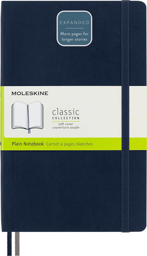 Çizgisiz Kalin Safir Mavi Defter L Boy Yumuşak Kapak (Expanded)