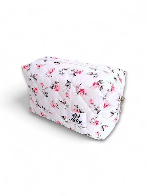 Makyaj Çantası | Makeup Bag | Kapitone Bakım Seyahat Çantası (-Pembe)