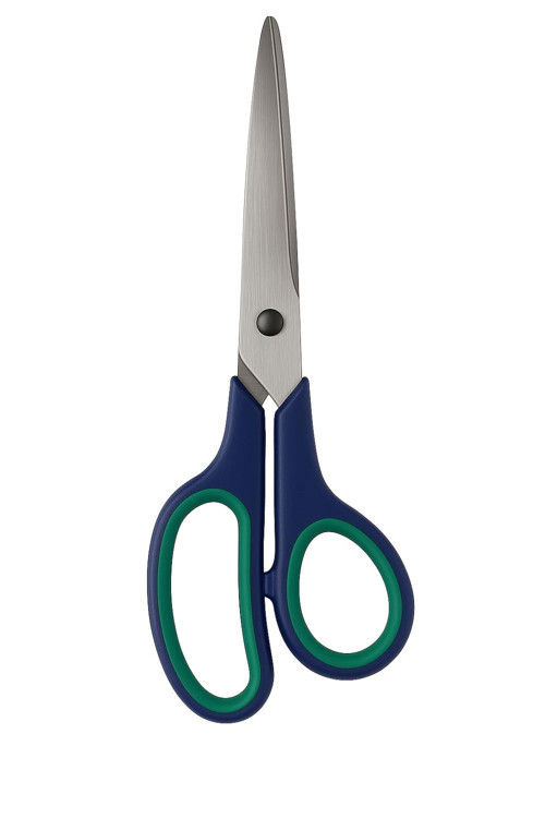 21.5 cm Paslanmaz Büyük Makası – Ergonomik Kauçuk Saplı, Yeşil-Lacivert , Ev & Tipi Makas