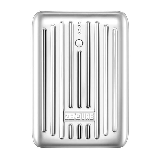 Supermini 10,000 mAh USB-C Powerbank 18 W Delivery, süper küçük harici pil, iPhone, , Huawei, Switch vs. için şarj ile, gümüş