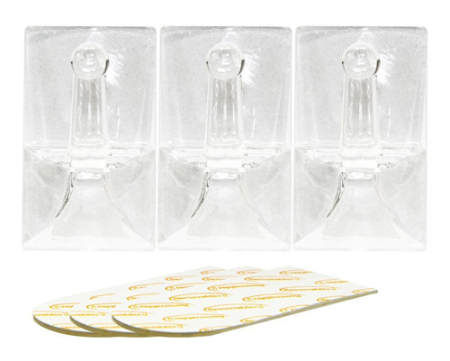 61328 3Pc Removable Transparent Adhesive Hooks,