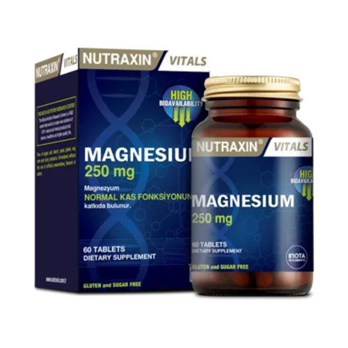 Vitals Magnesium 250 mg 60 Tablet Takviye Edici