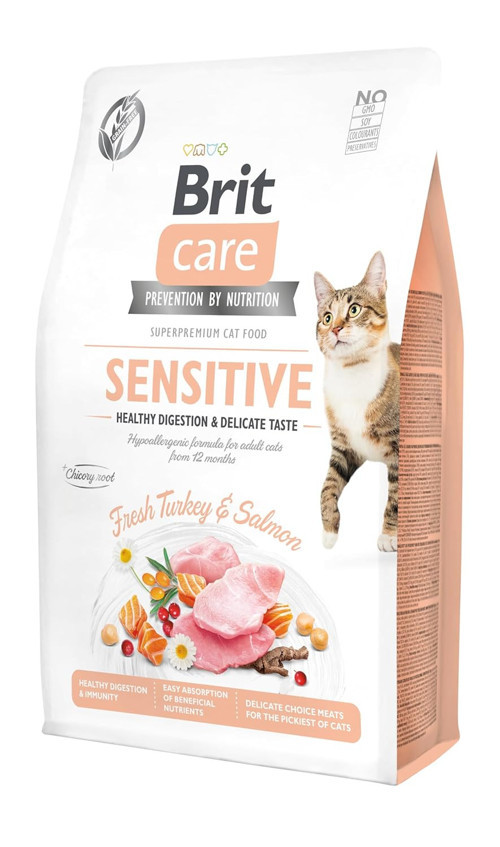 Sensitive Healthy Digestion & Delicate Taste, Yetişkin Hassas Kediler İçin, Tahılsız, Hipoalerjenik, Taze Hindi Etli Somonlu Kuru Mama, 2