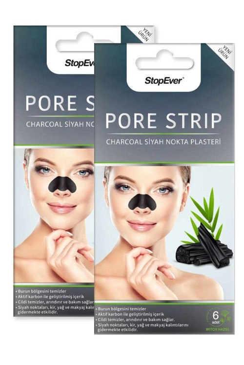 Charcoal Pore Strip Kömürlü Nokta Plasteri (2 x 6 Adet)