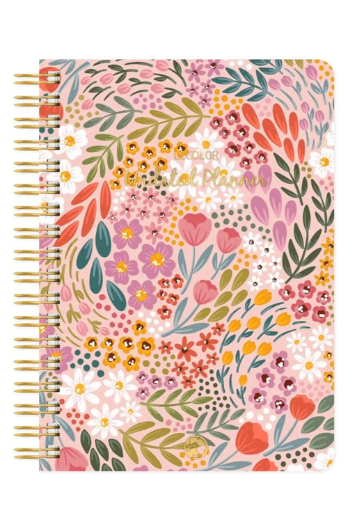 Süresiz Planlayıcı Spiralli Ajanda Defter Botanical 17x24 cm