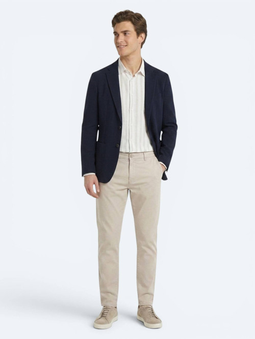 Lacivert Çizgili Comfort Fit Ceket