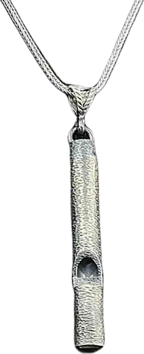 ​Gümüş Oksitli Deprem Düdüğü Kolye