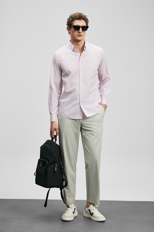 Fenrıc Smart Erkek Chino Pantolon Slim Fit Taş