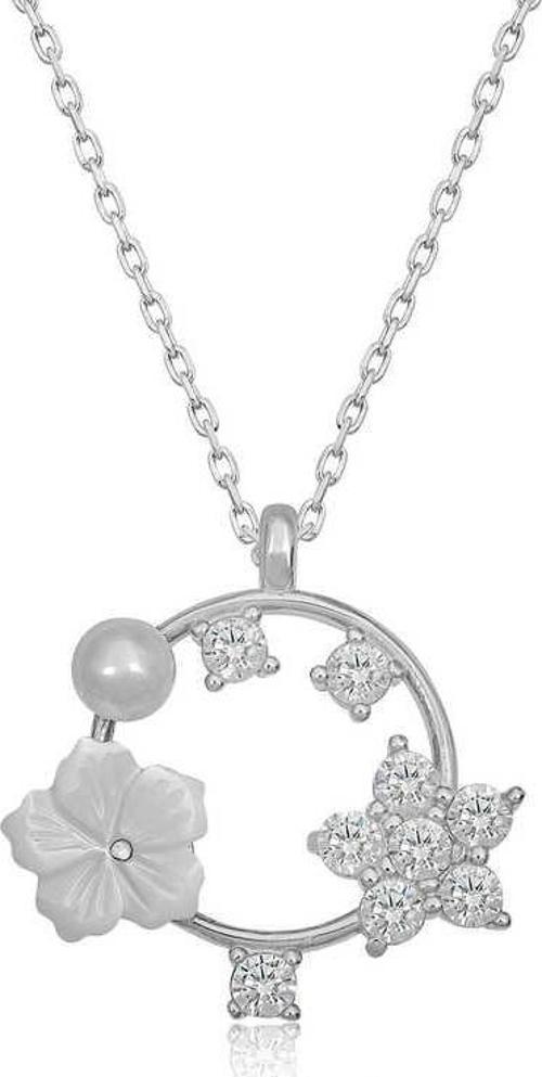 Gümüş Manolya Çiçeği Yıldız Kadın Kolye