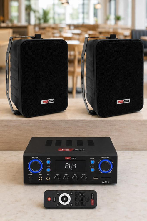Black Wall Small Paket-1 Hoparlör ve Anfi Ses Sistemi Seti (1 ANFİ + 2 HOPARLÖR)