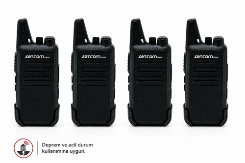 N446 PMR Deprem ve Acil Durum El Telsizi (4'lü Telsiz + Kulaklık Set)