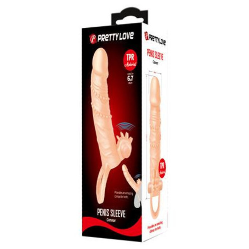 Connor 4 cm Dolgu Uzatmalı Titreşimli kisisel kilifı Prezervatif masaj urunu