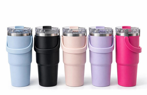 900 Ml Taşıma Kulplu Paslanmaz Çelik Termos Mug - Vakumlu Isı Yalıtımlı Bardak