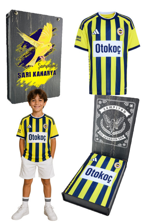 ORİJİNAL LİSANSLI 26/27 SEZON SARI-LACİVERT ÇOCUK FORMA UV KUTU HEDİYELİ