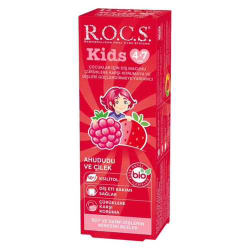 Kids 4-7 Yaş Meyveli Çocuk Diş Macunu 35ml (Ahududulu-Çilekli)