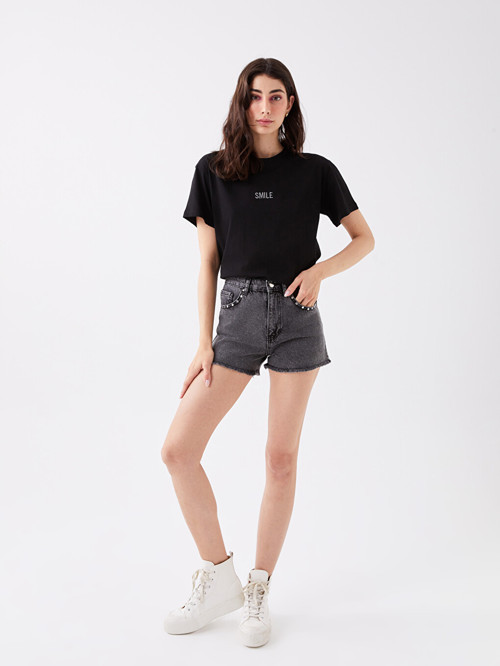 Jeans Siyah Şort