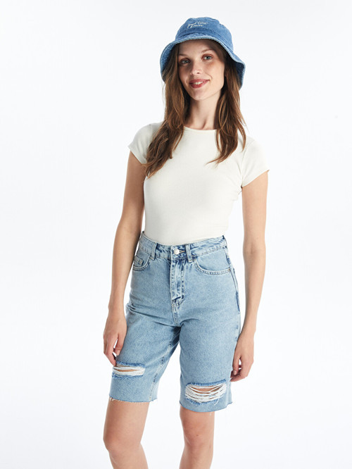 Jeans İndigo Şort