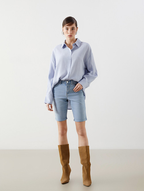 Jeans İndigo Şort