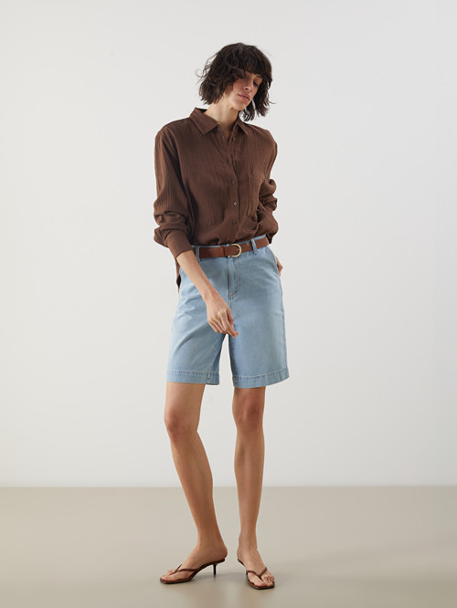 Jeans İndigo Şort
