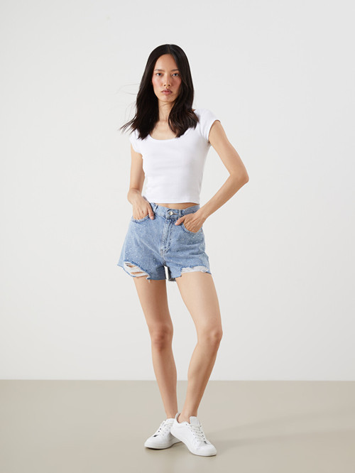 Jeans İndigo Şort
