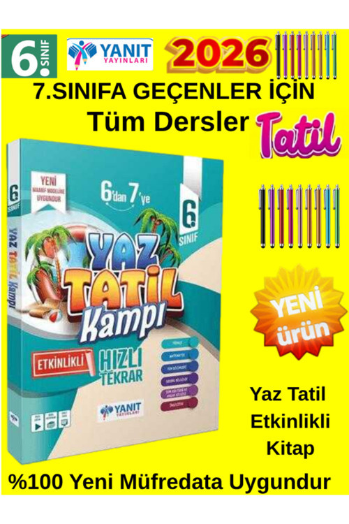 2026 6.Sınıf Yanıt 7Ye Geçenler İçin Etkinlikli Yeni Müfredat Yaz Tatil Etkinlikli Kitap+Dokunmatik Kalem