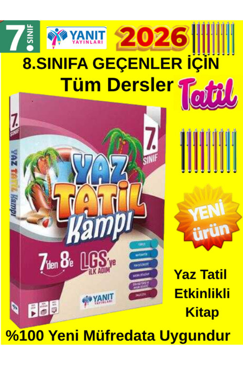 2026 7.Sınıf Yanıt 8E Geçenler İçin Etkinlikli Yeni Müfredat Yaz Tatil Etkinlikli Kitap+Dokunmatik Kalem