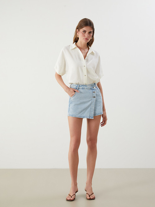 Jeans İndigo Şort