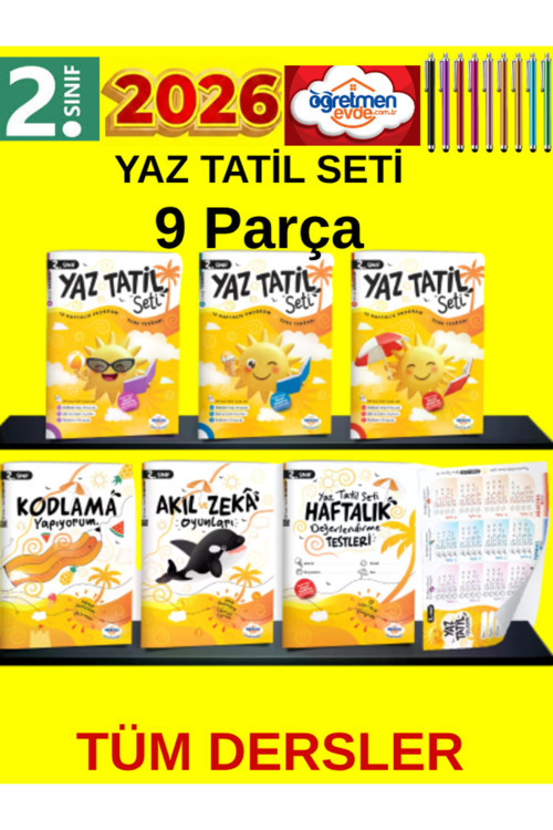 Öğretmen Evde Yayınları 2.Sınıf Yaz Tatil Kitabı Seti 2026 Tüm Dersler 18 Parça Eksiksiz Tam Paket