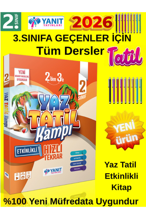 Yanıt 2026 Yeni Müfredat 2.Sınıf 2026(2 Den 3E)Geçiş Etkinlikli Yaz Tatil Kitabı+Android Kalem