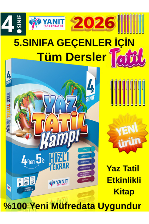 Tatil Kitabı Yanıt 4.Sınıf Yeni Müfredat 2026(4.Sınıftan 5.Sınıfa) Etkinlikli Yaz Tatil Kitabı+Android Kalem