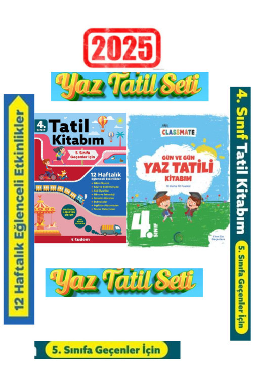 Tudem 4.Sınıf 12 Hafta Yaz Tatil+Okyanus 4.Sınıf Gün Gün Yaz Tatil Seti+Android Kalem