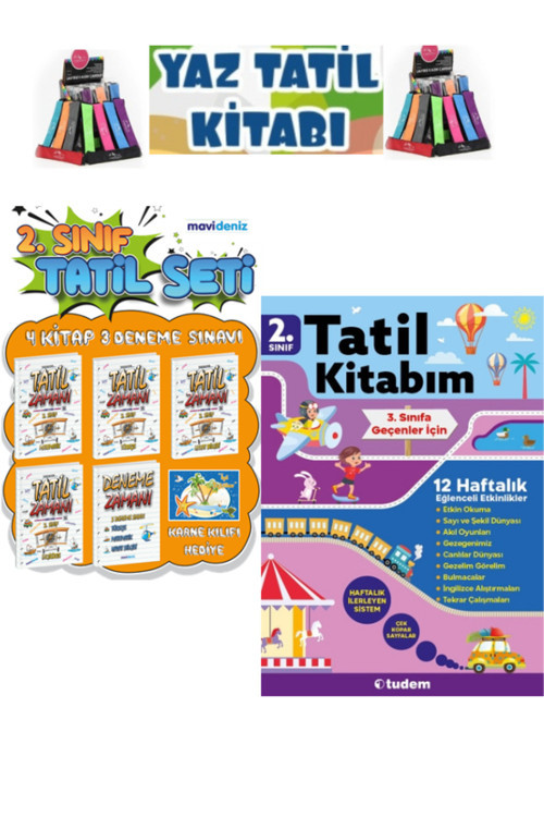 Güncel Tudem Yayın 2.Sınıf Taz Tatil Kitabı-Mavideniz 2.Sınıf Yaz Tatil Kitabı Seti+Kalemlik
