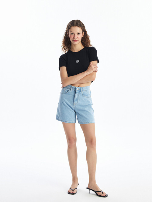 Jeans İndigo Şort