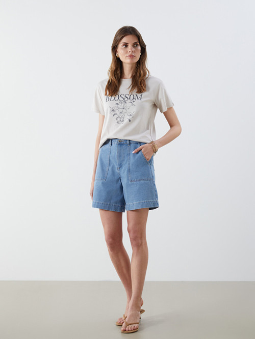 Jeans İndigo Şort