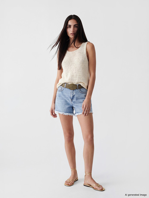 Jeans İndigo Şort