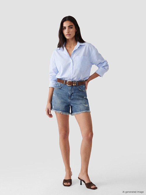 Jeans İndigo Şort