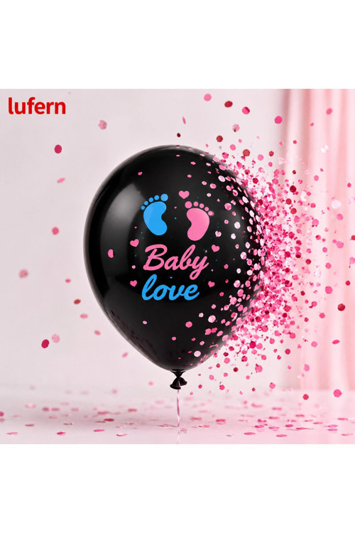 Dayanıklı Pembe Konfetili Gender Reveal Cinsiyet Bakonu Baby Shower Parti Kız Bebek Sürpriz