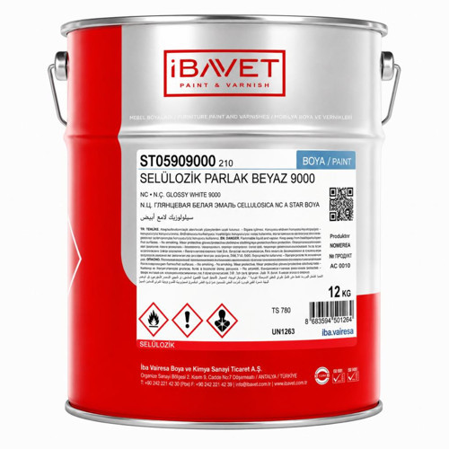 Selülozik Parlak Boya Beyaz 9000 12 Kg