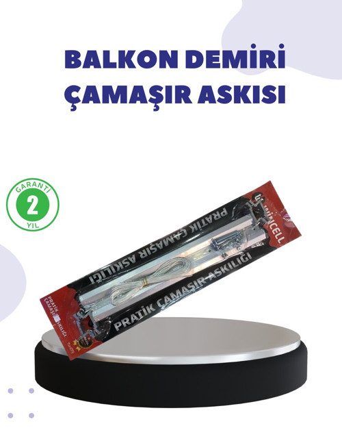 25x60 Balkon Askılığı Kare Demir Uyumlu Hava Dayanıklı Çamaşır Askısı - RFIOVS7695-3139