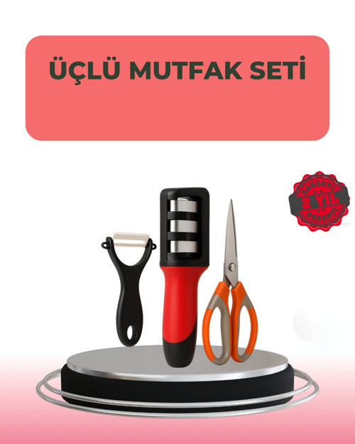 3 Parçalı Çok Fonksiyonlu Mutfak Makas Seti – Paslanmaz Çelik Ergonomik Tasar? - RFIOVS2708-6