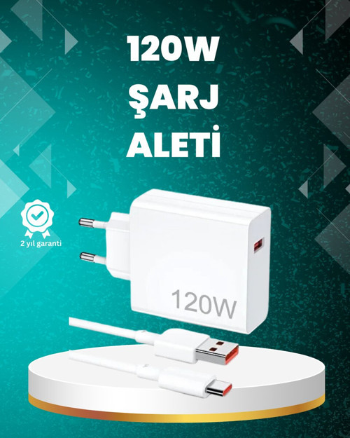 120 Watt Güçlü Hızlı Şarj Adaptörü Huawei P30 P40 Mate 20 Pro Uyumlu - RFIOVS1035-3848