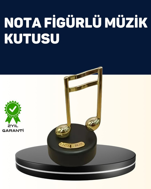 Melodious Music Altın Nota Figürlü Müzik Kutusu - RFIOVS2100-5968